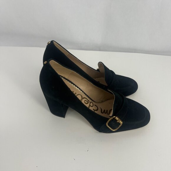 Sam Edelman Black Heels with Gold Accent - Picture 2 of 11